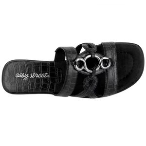 Easy Street Black Torrid Flat Sandals size 7.5 Wide NWT